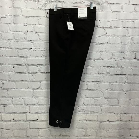 Rafaella Curvy Crop Pants Women's Size 4 Black Business Casual Travel Stretch - Picture 1 of 11
